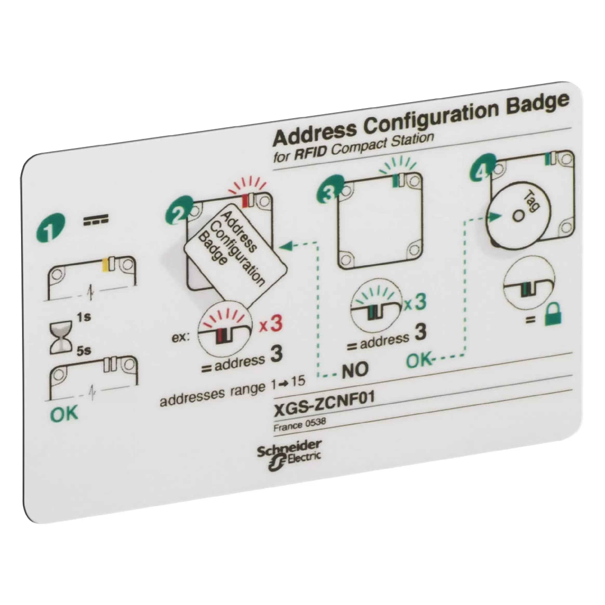 Schneider Electric XG RFID Konfigurationskarte - zur Konfiguration der RFID-Stationsadressen XGSZCNF01