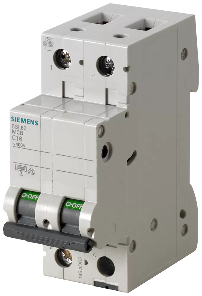 Siemens Leitungsschutzschalter 400V 6kA, 2-polig, C, 2A 5SL62027