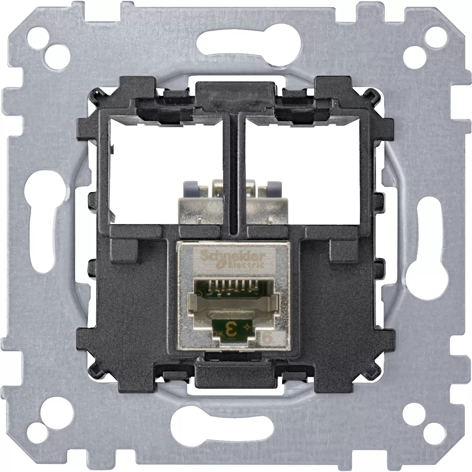 Merten Tragplatte 1fach mit Anschlußmodul Schneider Electric - Actassi RJ45 Cat6A STP MEG4576-0021