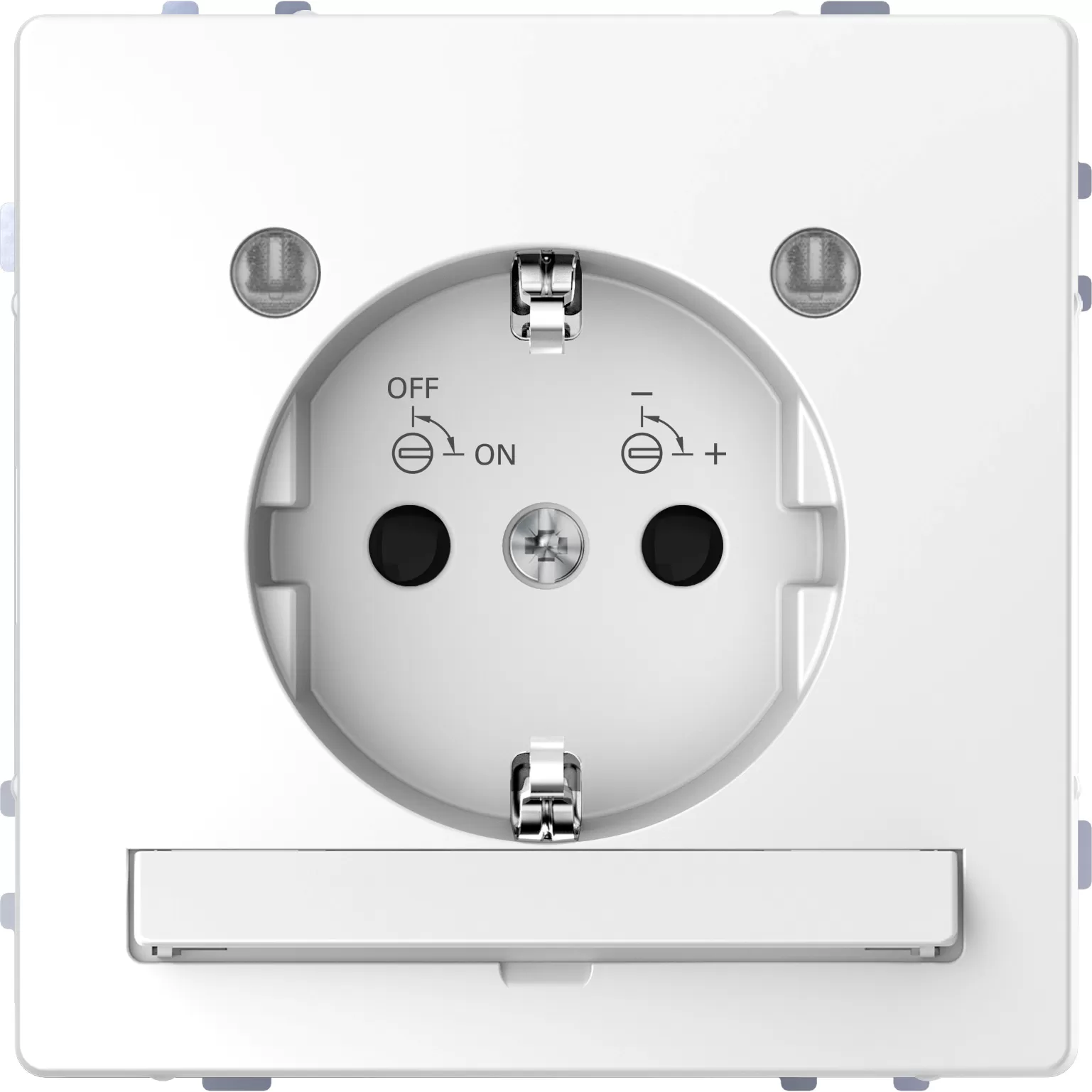 Merten SCHUKO-Steckdose mit Lichtauslass und LED-Beleuchtungs-Modul, Berührungsschutz,Steckklemmen, Lotosweiß, System Design MEG2304-6035