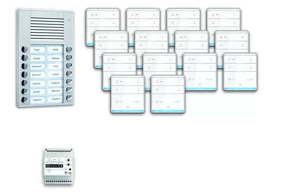 TCS audio:pack AP für 14 Wohneinheiten, mit Außenstation PES 14 Klingeltasten + 14x Freisprecher ISW5010 + Steuergerät BVS20 PPAF14-EN/01