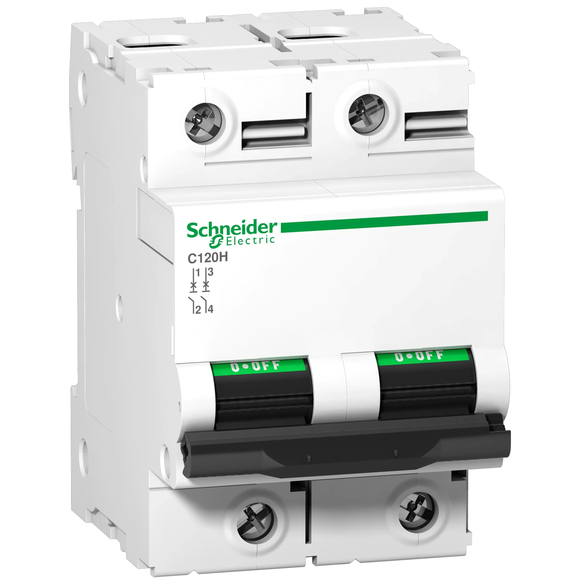 Schneider Electric Leitungsschutzschalter C120H, 2P, 100A, C Charakteristik, 15kA A9N18458