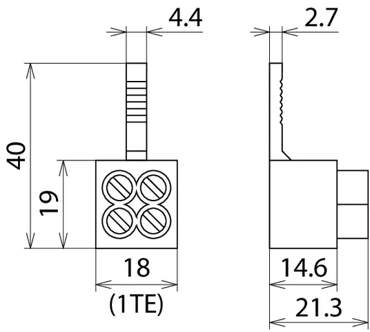 Dehn Stiftanschlussklemme 2x16mm² zur Durchgangsverdrahtung 900589