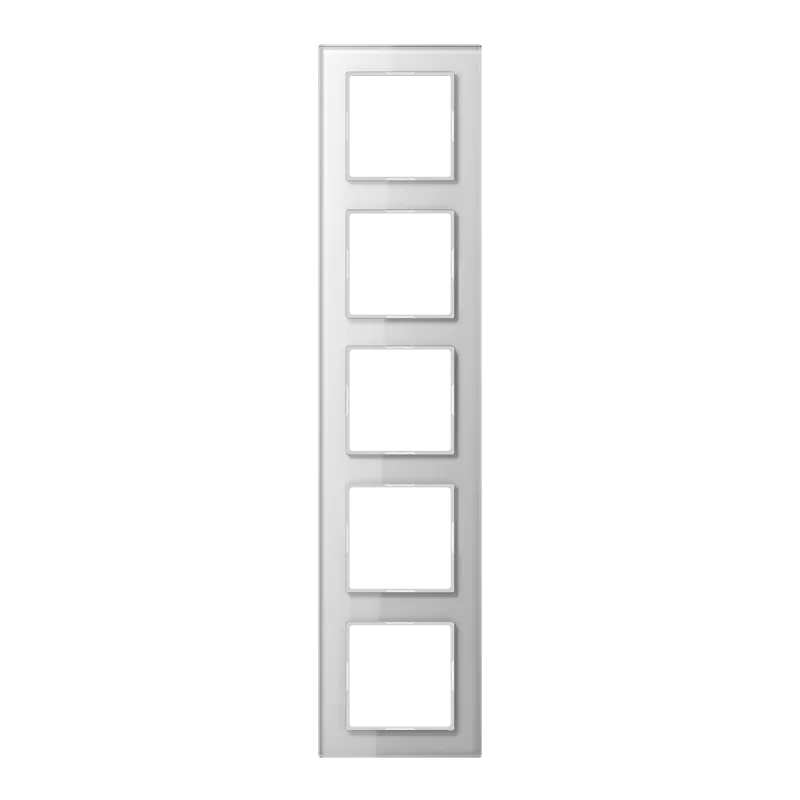 Jung Glasrahmen 5fach, senkrechte und waagerechte Montage, Glas, A CREATION, alpinweiß AC585GLWW