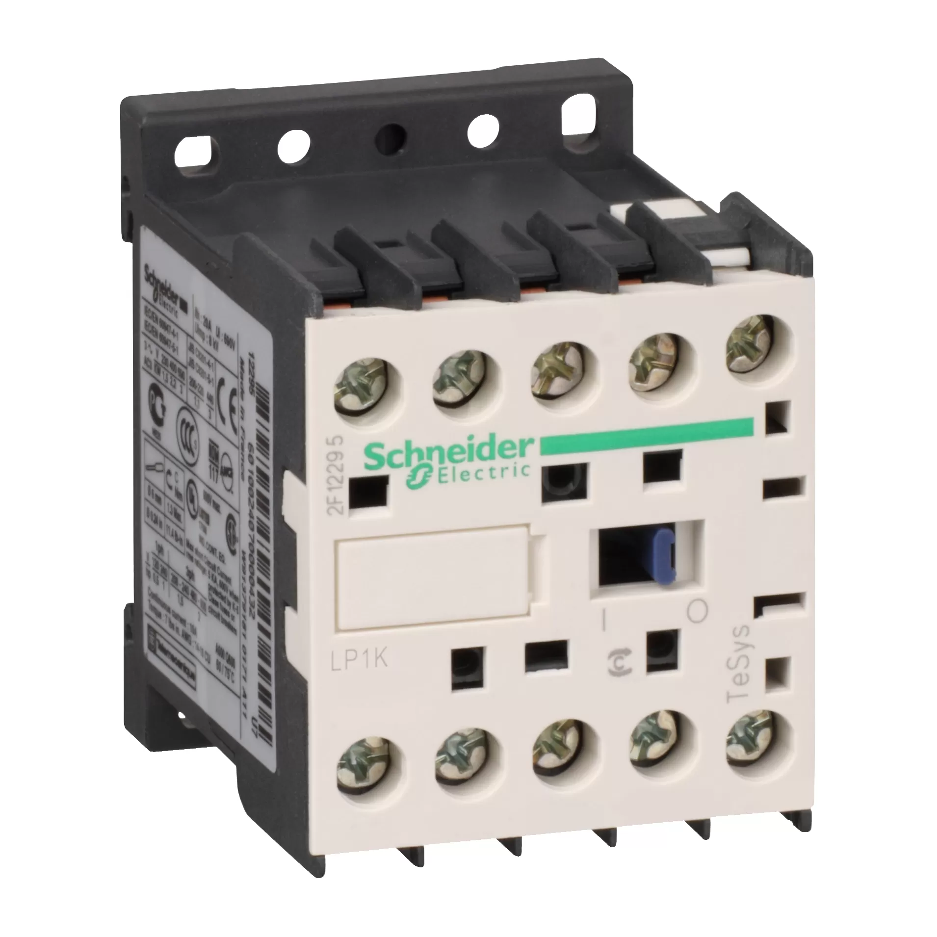 Schneider Electric Leistungsschütz LP1K 3p, +1Ö, 2.2 kW, 6 A, 400 V AC3, Spule 24 V DC LP1K0601BD