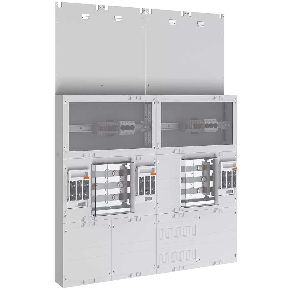 ABN Zähler-Wandlerfeld  2x100A, 5-p WN/RNG NW Zu NH00 SaS, Ab 125A Schalter Bestückt+Verdrahtet ZW409X2051