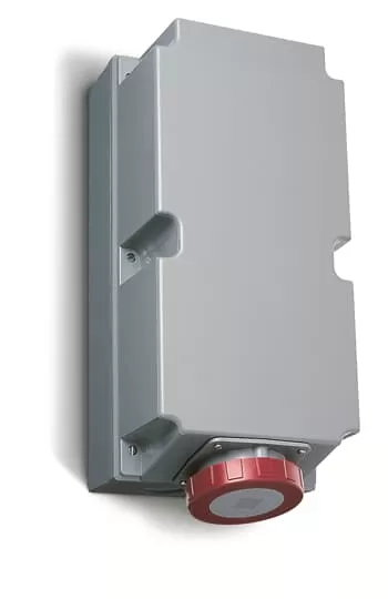 ABB 2125RL4W CEE-Aufputz-Wandsteckdose, 125 A 4h, IP67, 2P+E, 100-130 V, 60 Hz, gelb 2CMA168526R1000