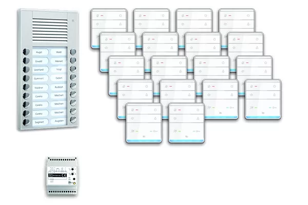 TCS audio:pack AP für 18 Wohneinheiten, mit Außenstation PES 18 Klingeltasten + 18x Freisprecher ISW5010 + Steuergerät BVS20 PPAF18-EN/01