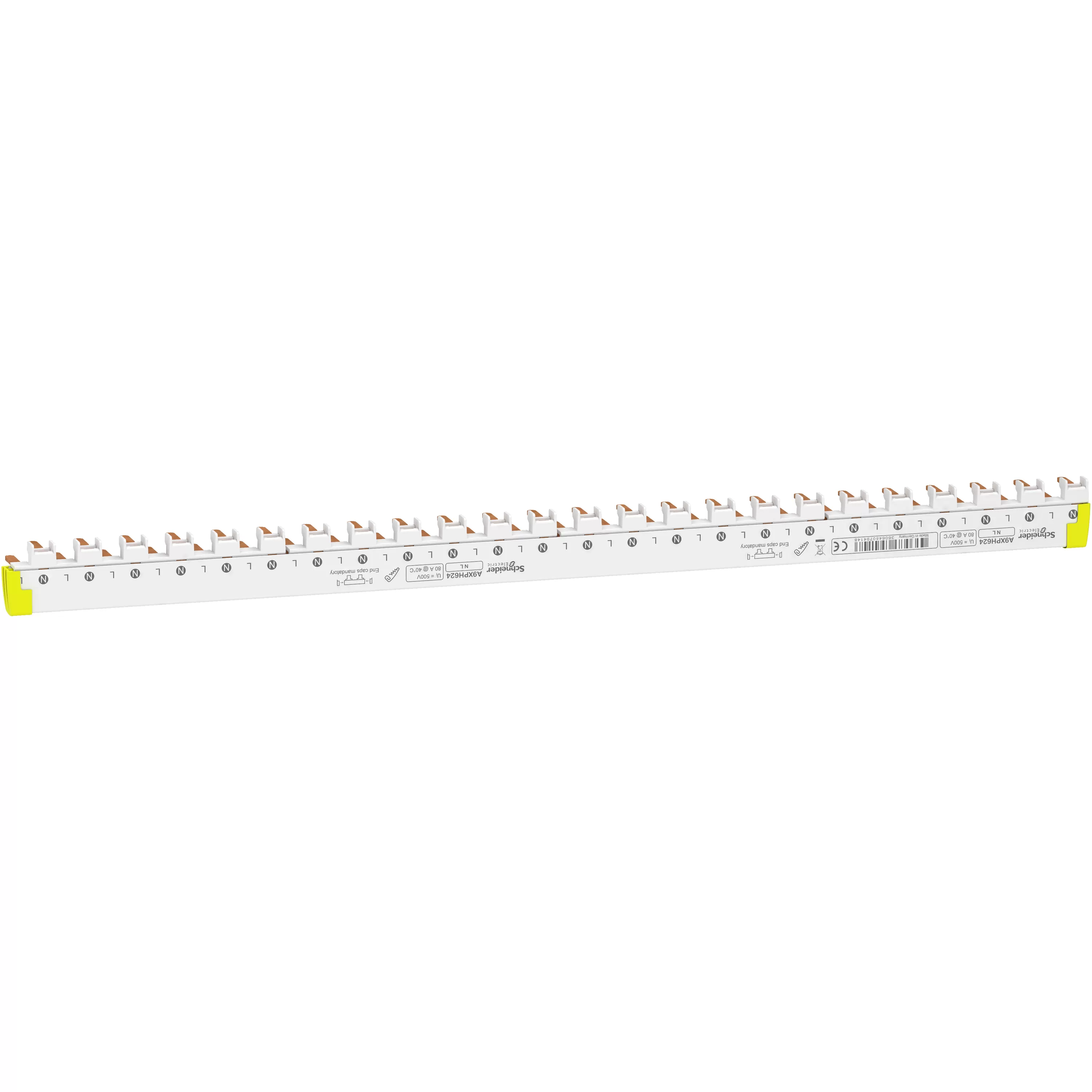 Schneider Electric Phasenschiene für FI/LS, ablängbar, 1P+N, 24 Module für 12 FI/LS, 80A A9XPH624