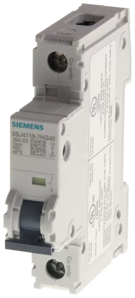 Siemens Leitungsschutzschalter 240V 14kA, 1-polig, C, 4A, T=70mm nach UL 489, gleiche. 5SJ41047HG40