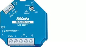 Eltako 1-10V-Steuer-Dimmschalter 1-10V für EVG. 1 Schließer nicht potenzialfrei 600VA und 1-10V-Steuerausgang 40mA 61100800