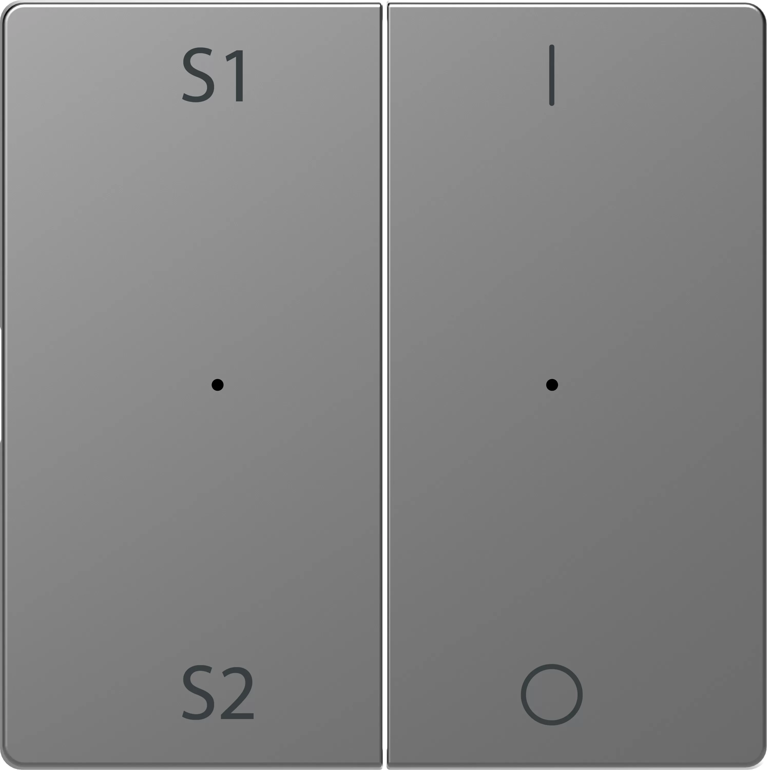 Merten Wippen für Taster-Modul 2fach (Szene1/2, 1/0), Edelstahl, System Design MEG5228-6036