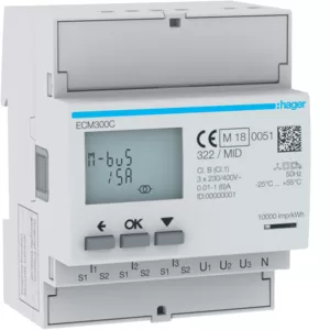 Hager Energiezähler 3ph, indirekt, MBUS, MID ECM300C