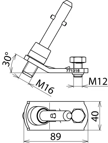 Dehn Phasenanschlussstück m. Spindel Q-Stift M16x18mm f. Anschlussstück PK1 16-150mm² 771316