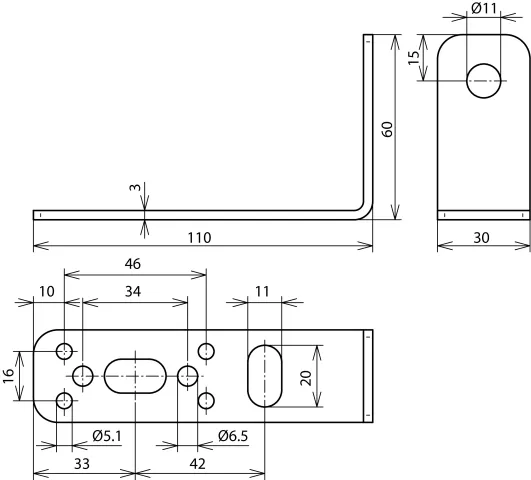 Dehn Befestigungswinkel 90 Grad NIRO 110x60x30mm f. DEHNiso 106310