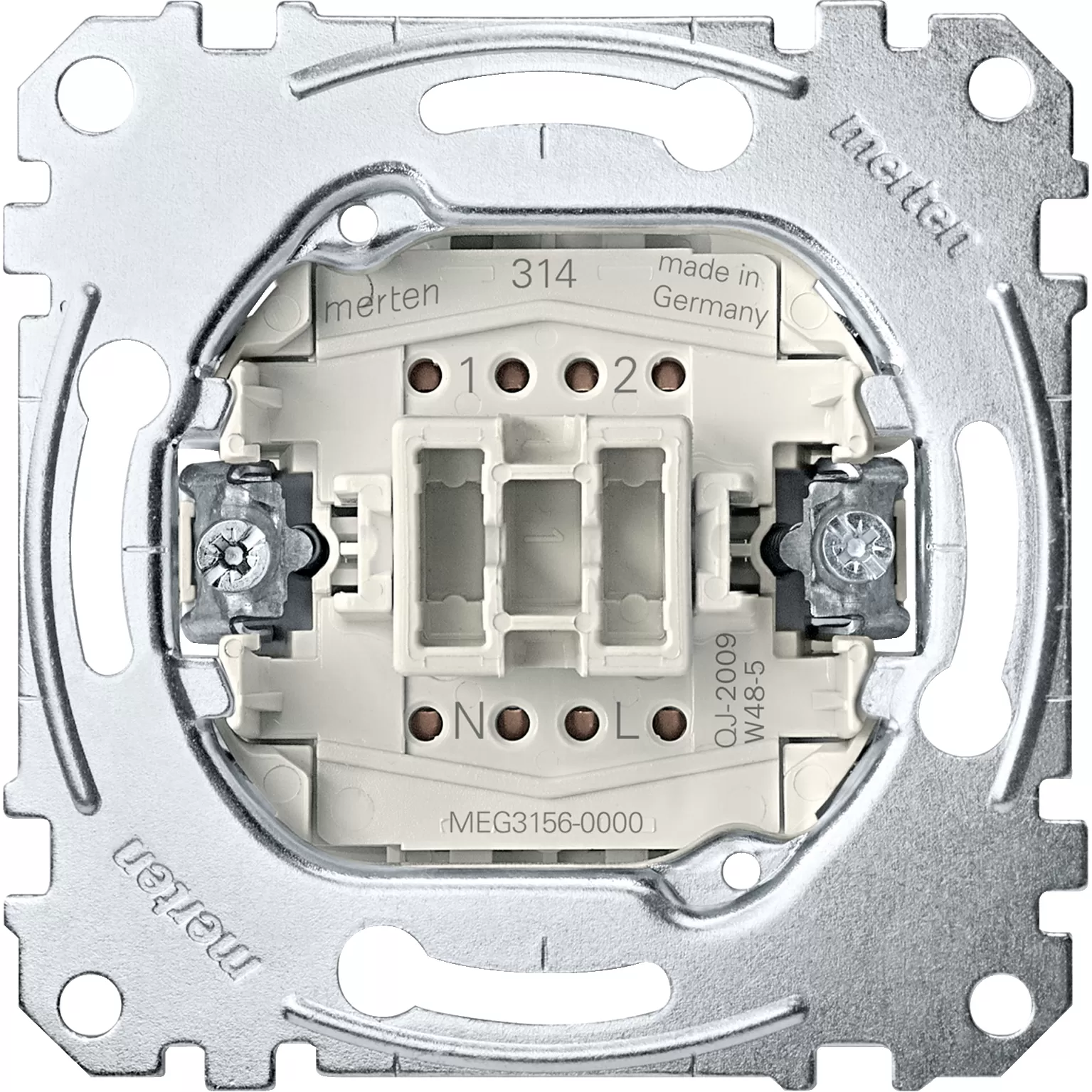 Merten Taster-Einsatz, Wechsel 1-polig, 10 A, AC 250 V, Steckklemmen MEG3156-0000