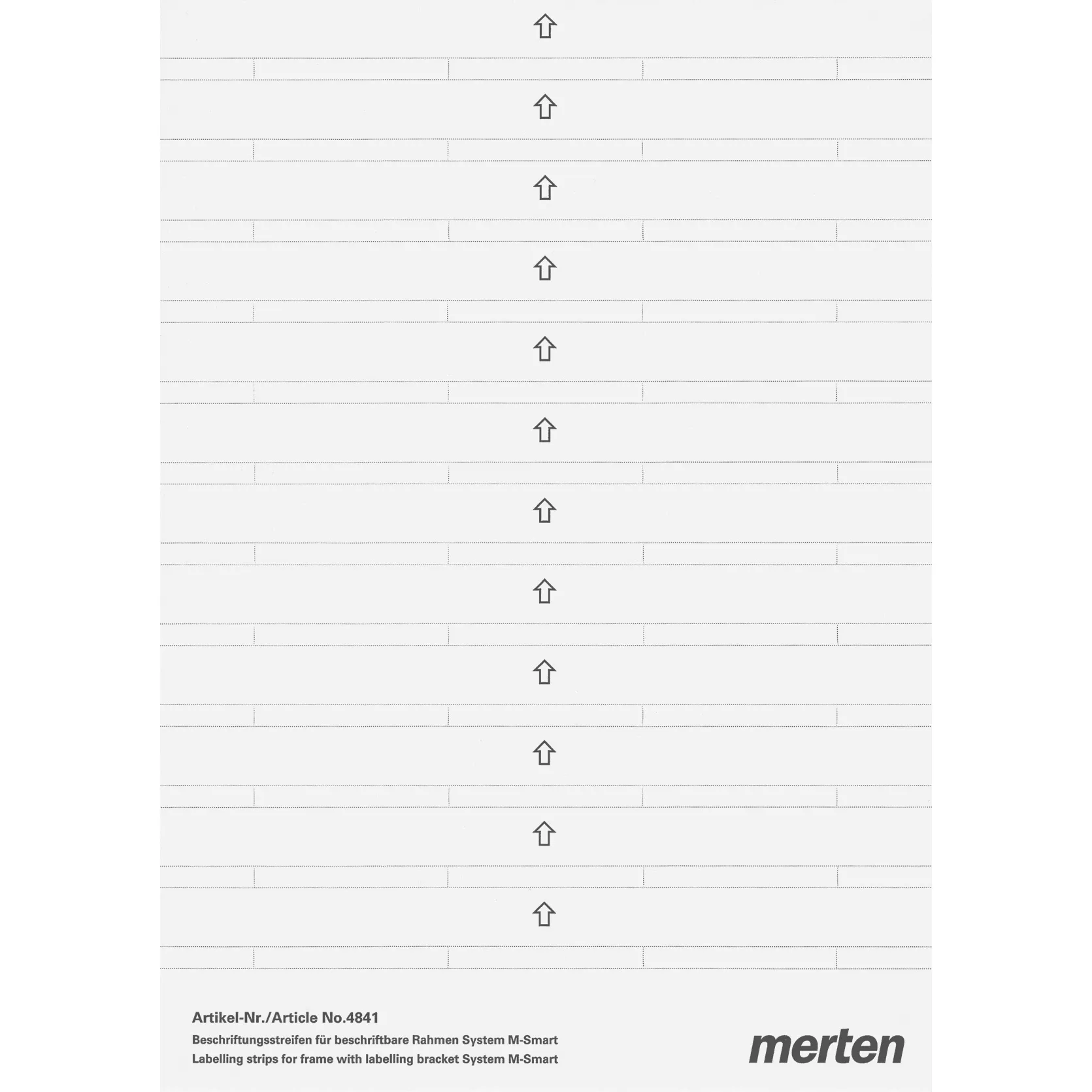 Merten Beschriftungsstreifen für M-SMART-Rahmen mit Beschriftungsträger, polarweiß 484100