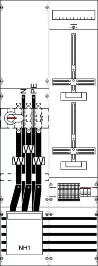 Striebel & John KA4210 Mess- und Wandlerfeld BH5 vorverdrahtet mit Zählerkreuz KA4210