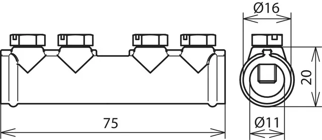 Dehn Verbindungsmuffe ZG f. Rd 7-10mm m. 4 Schrauben M6x12mm 385202