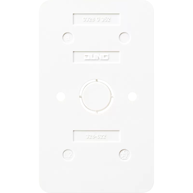Jung Bodenplatten für die Serie AP 600 2fach, für Zweifach-Steckdose Art.-Nrn.: 6020 A, 6020 KIA, alpinweiß 328-622WW