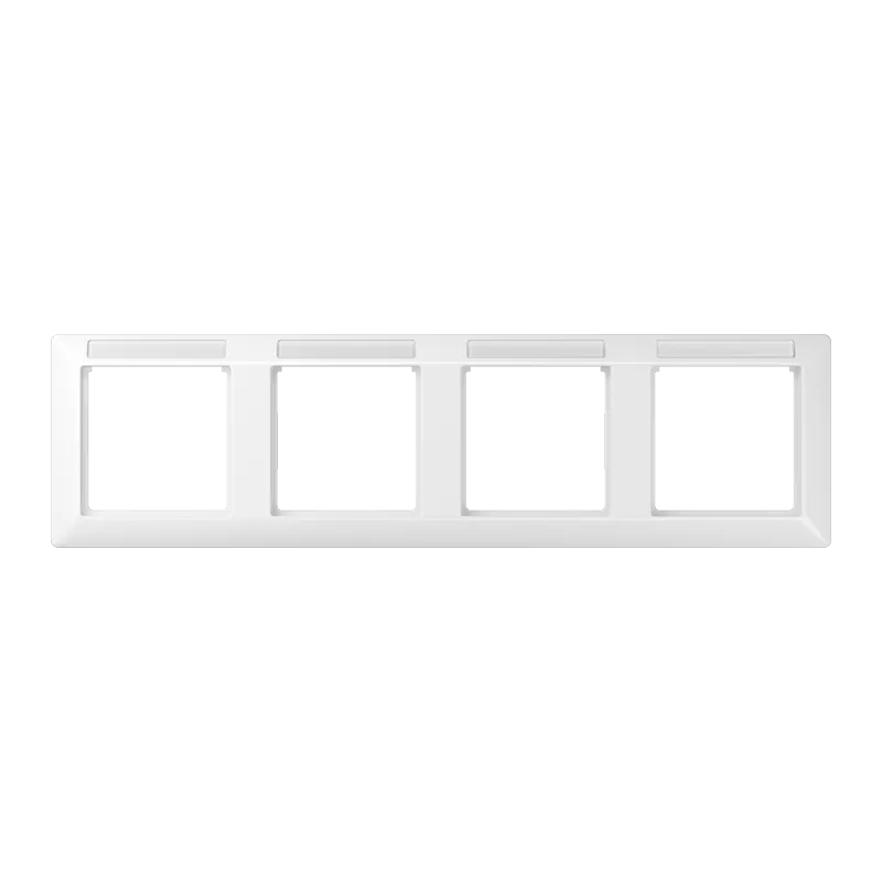 Jung Rahmen 4fach, mit Fenster (sprühnebeldicht), waagerechte Montage, Thermoplast, AS 500, alpinweiß AS5840BFINAWW