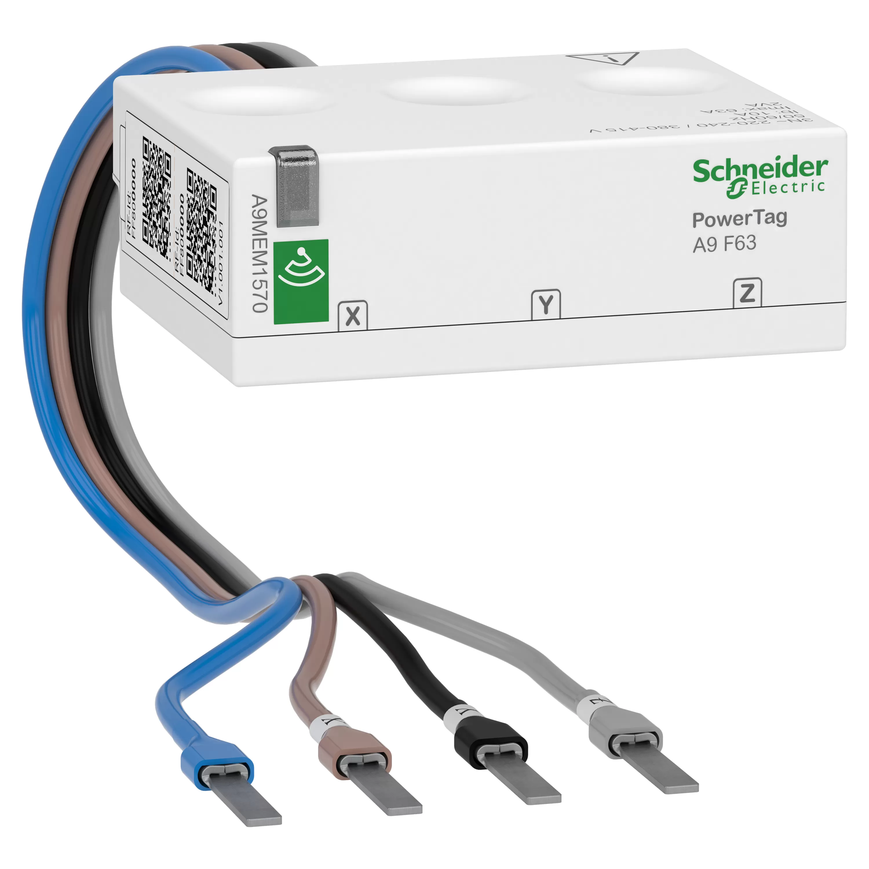 Schneider Electric Energiezähler, PowerTag Flex 63A 3P+N, Funk, Position oben und unten, Genauigkeitsklasse 1 A9MEM1570