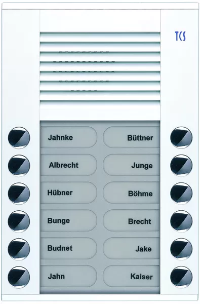 TCS Audio Außenstation Serie PES 12 Klingeltasten (rechts-/ linksbündig), AP weiß PES12-WS/04