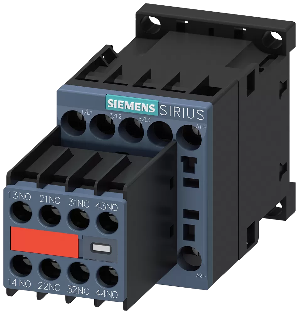 Siemens Schütz, AC-3e, 7 A/3 kW/400V, 3-polig, DC 24V, 2S+2Ö, Schraubanschluss 3RT20151BB443MA0