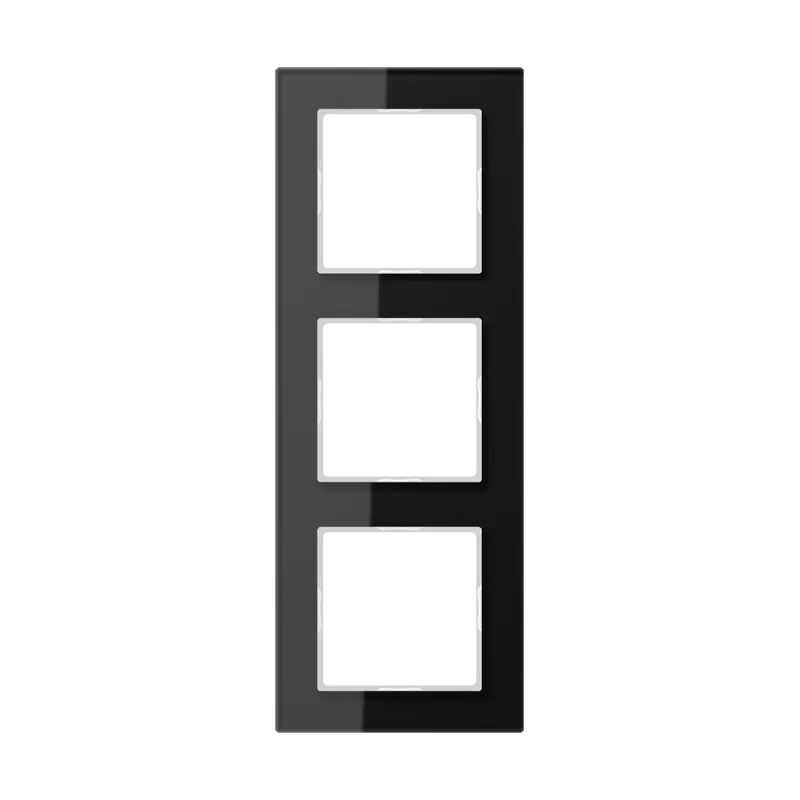 Jung Glasrahmen 3fach, senkrechte und waagerechte Montage, Glas, A CREATION, schwarz AC583GLSW