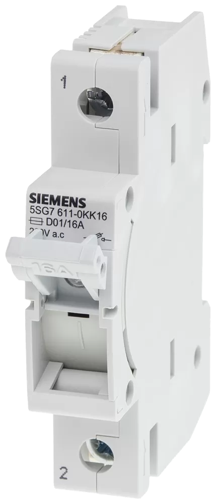 Siemens MINIZED, Sicherungslasttrennschalter, D01, 1-polig, In: 16 A, Un AC: 230 V 5SG76110KK16