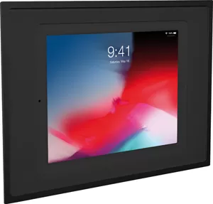 Eltako Unterputz-Wand-Dockingstation für iPads 10,2zoll und 10,5zoll mit Ladefunktion, Alu schwarz eloxiert mit schwarzer Glasblende 30000003