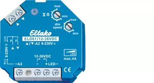 Eltako LED-Dimmschalter 12-36V DC. Power MOSFET für LED-Lampen 12-36V DC bis 4A 61100865