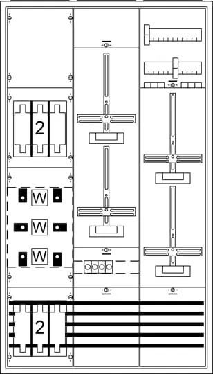 Striebel & John KS4206 Mess- und Wandlerschrank, Aufputz mit Zählerkreuz KS4206