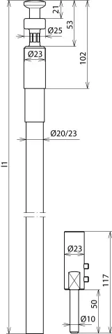 Dehn HVI-Leitung f.Rohrinnenverl.vorkonfekt. D23mm Cu,grau,(beinhaltet 6000mm Leitg.) 819223