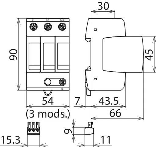 Dehn Überspannungsableiter Typ 2 DEHNguard M 908219