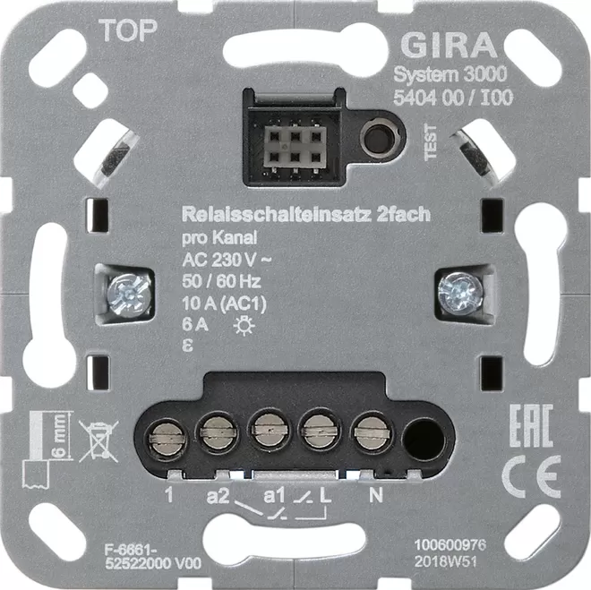 Gira S3000 Relaisschalteins. 2f Einsatz 540400