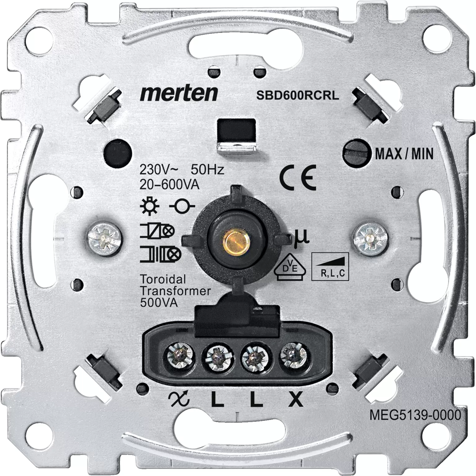 Merten Universal-Drehdimmer-Einsatz, 20-600 W/VA MEG5139-0000