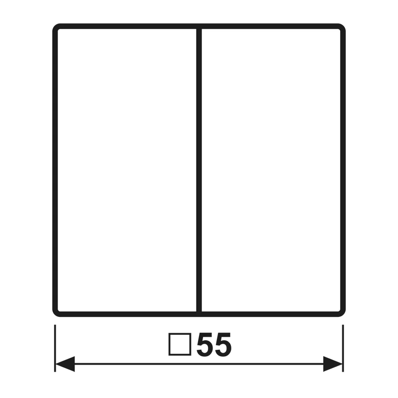 Jung Wippe für KNX Taster 2fach, Thermoplast lackiert, Serie A, anthrazit matt A102BFANM