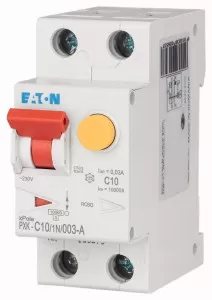 Eaton FI/LS Kombination, 10 A, 30 mA, LS-Charakteristik: C, 1p+N, FI-Charakteristik: A 236962