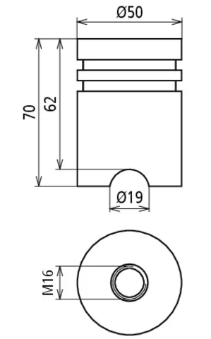 Dehn Edelstahl-Erdungsbrücke NIRO mit Gewinde M16 D 50mm H 70mm 419001