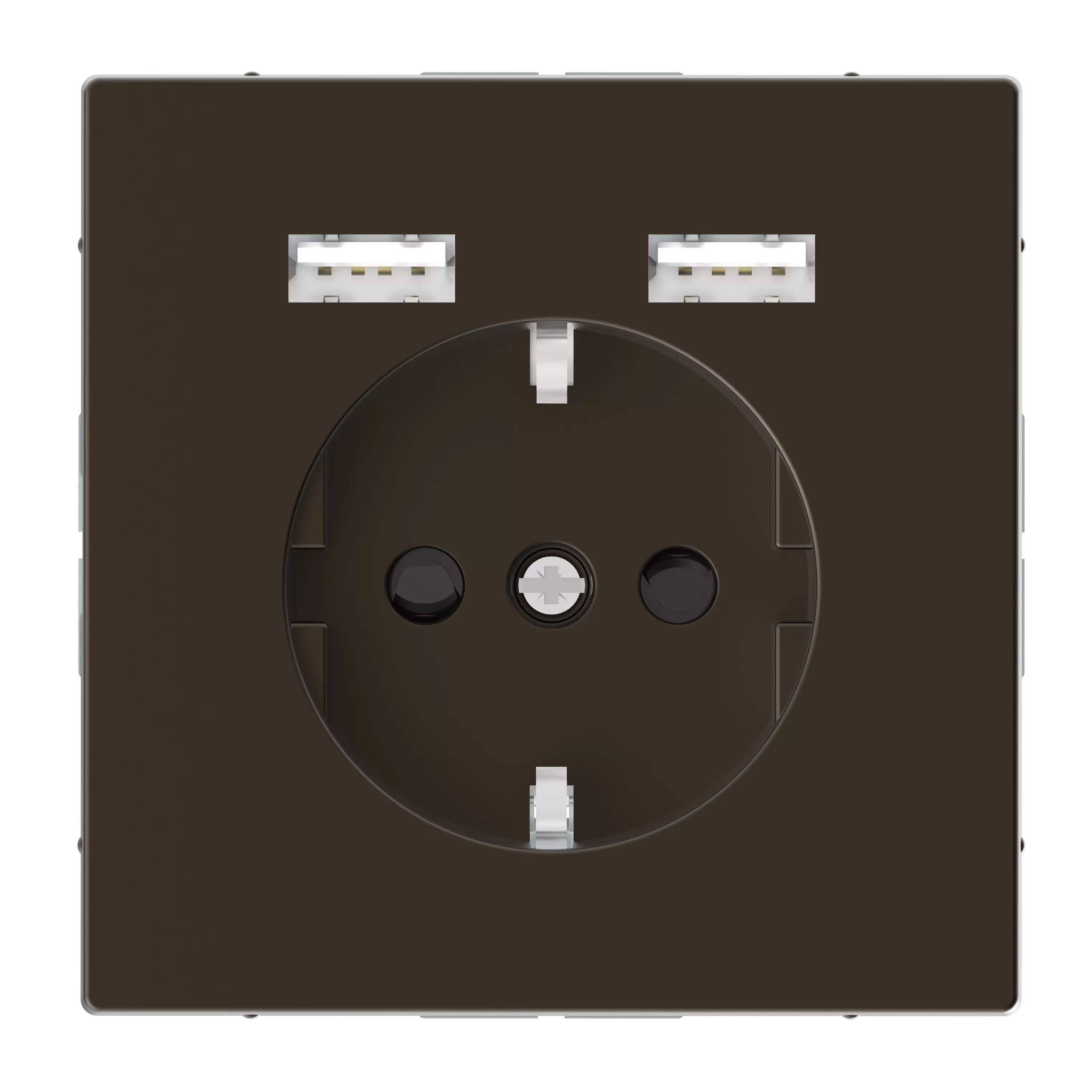 Merten Schuko Steckdose mit USB Ladegerät, Moccametallic, System Design MEG2366-6052