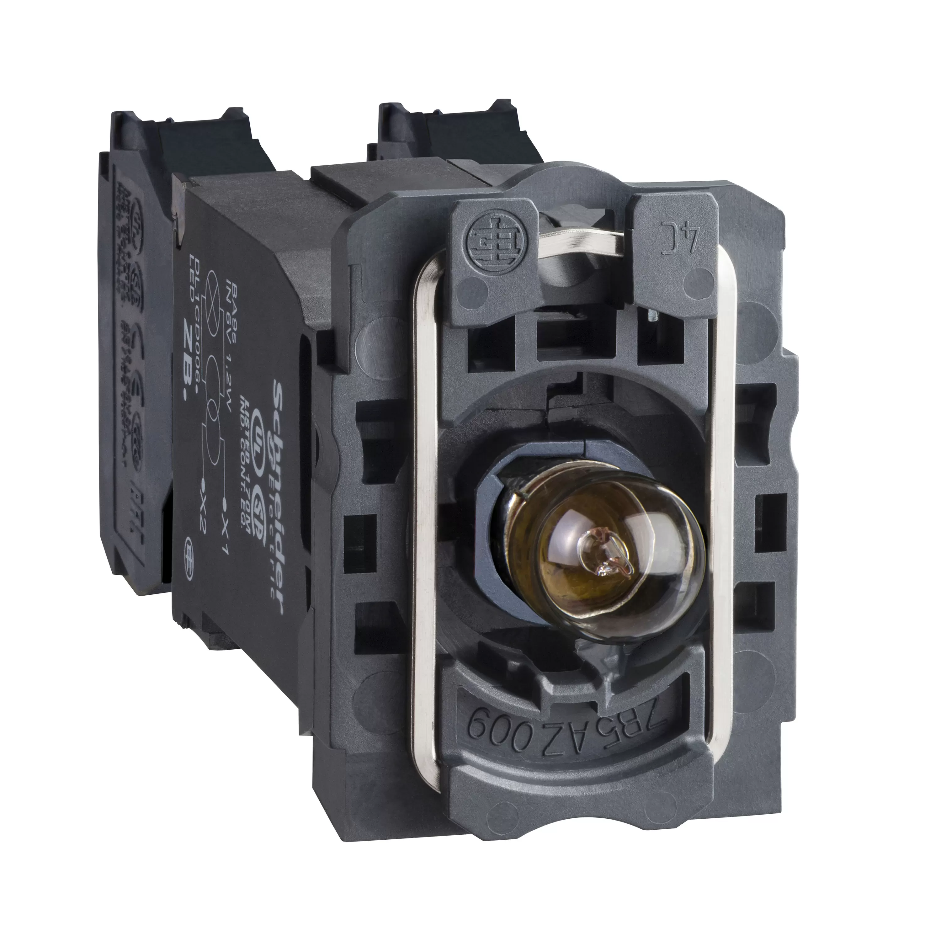 Schneider Electric Lampenfassung, komplett für Glühlampe BA9s 110-120V 1S+1Ö ZB5AW035