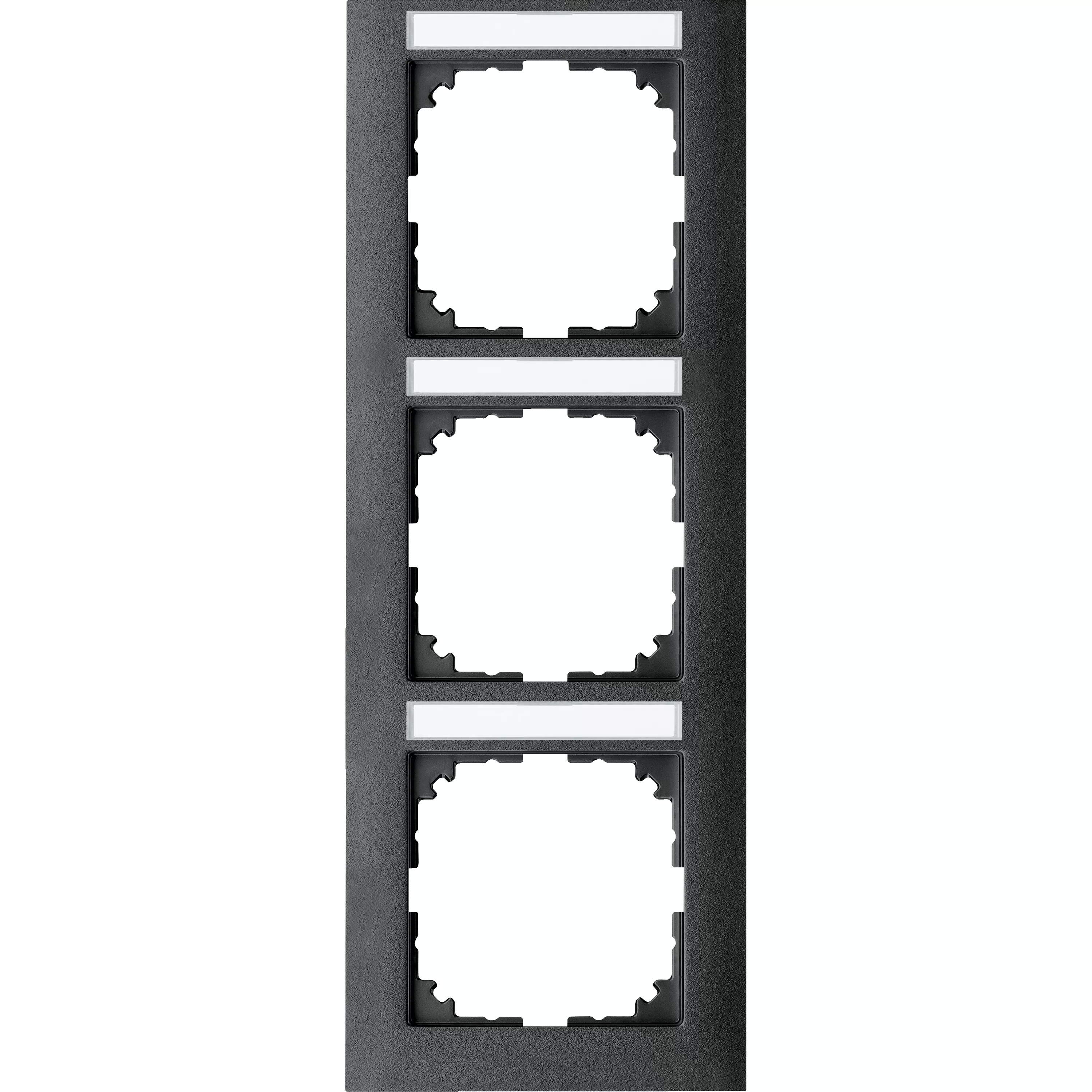 Merten M-Pure-Rahmen, 3fach mit Beschriftungsträger, senkrechte Montage, anthrazit, MEG4032-3614