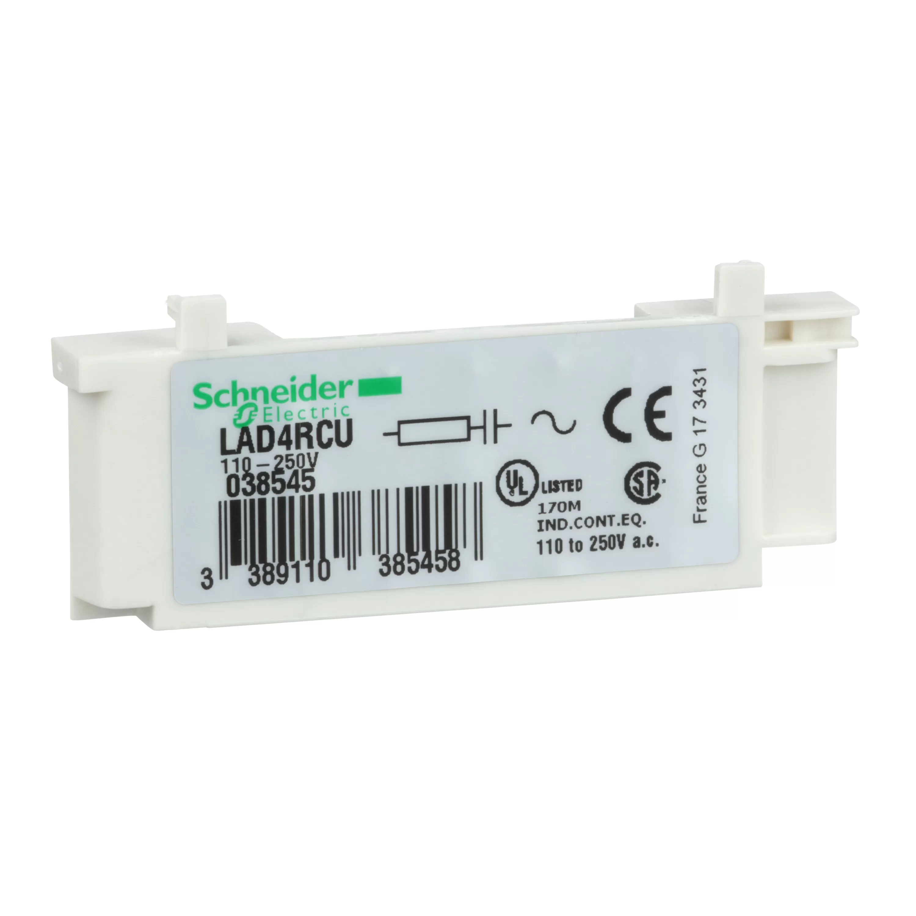 Schneider Electric Beschaltungsmodul, RC-Glied, 110-250V AC, für LC1D09-38 LAD4RCU