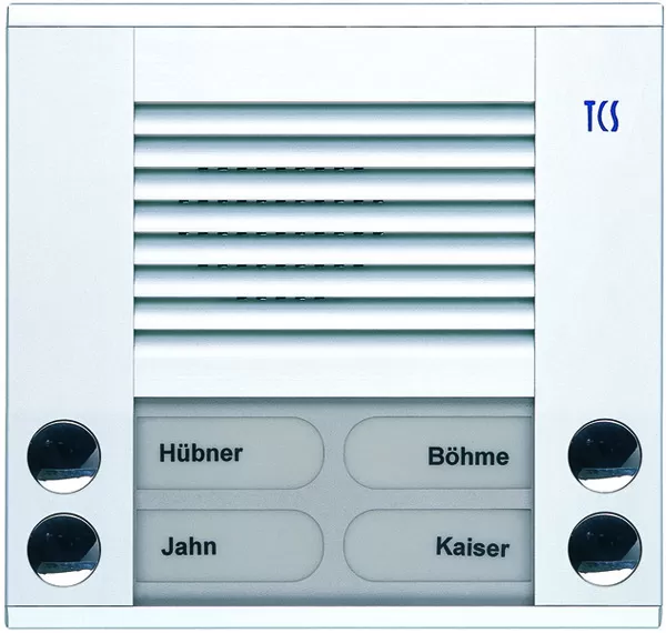 TCS Audio Außenstation Serie PES 4 Klingeltasten (rechts-/ linksbündig), AP weiß PES04-WS/04