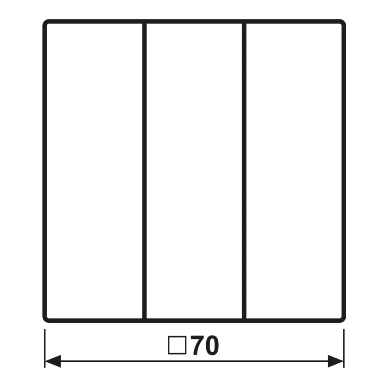 Jung Wippe 3fach, Aluminium lackiert, Serie LS, dark (lackiertes Aluminium) AL993D