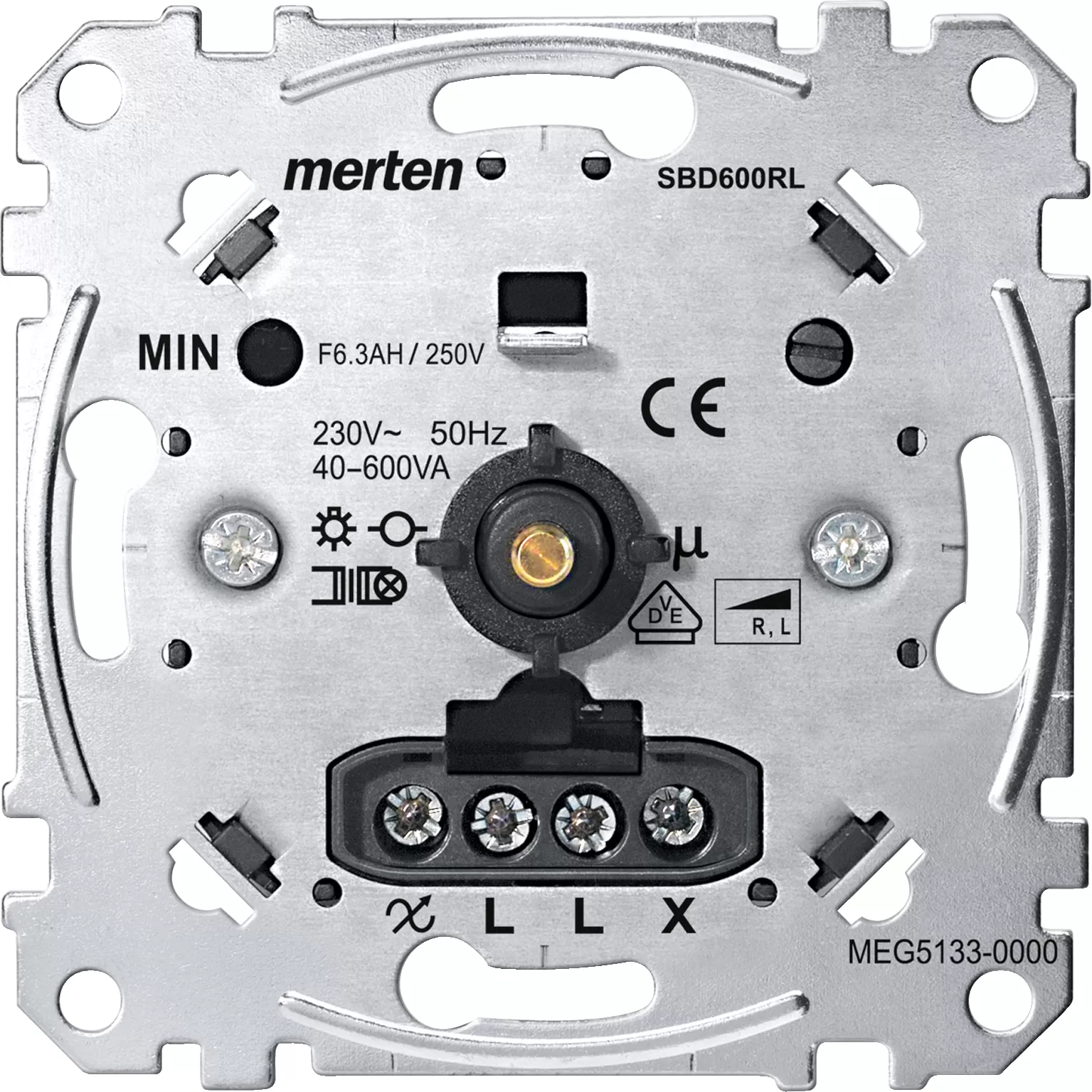 Merten Drehdimmer-Einsatz für induktive Last, 40-600 W/VA MEG5133-0000