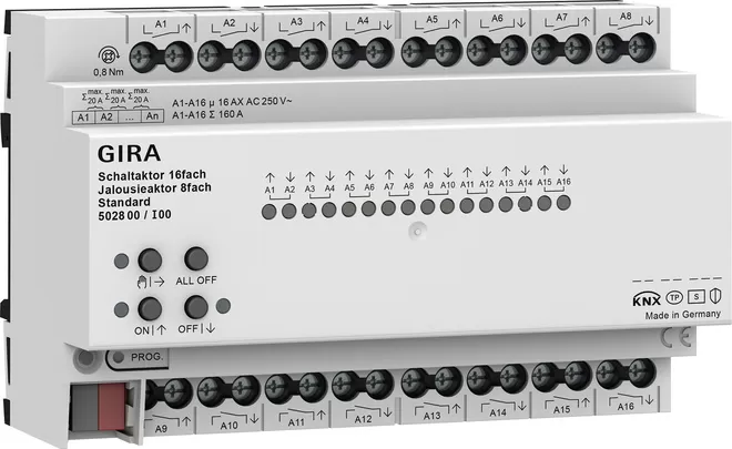 Gira Schalt-/Jal.aktor 16f/8f 16 A REG Std KNX Secure 502800