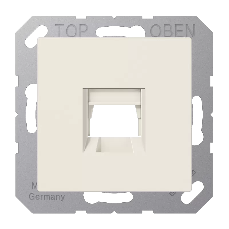 Jung Abdeckung (gerastet) für Modular-Jack-Steckbuchsen 1fach, EMT, AMP, MTRJ, Thermoplast, Serie AS, weiß A1569-15WE