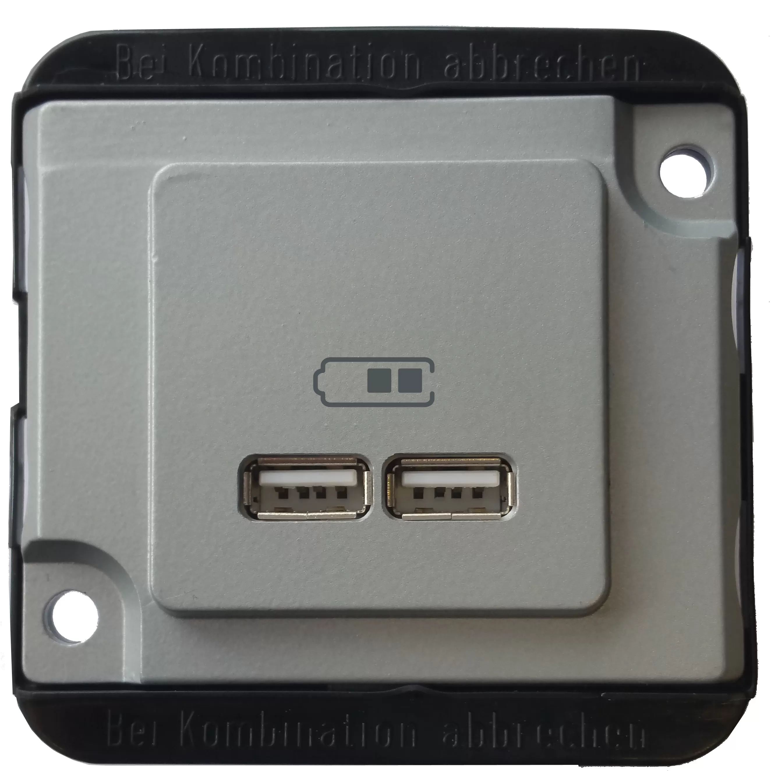 Merten USB Ladestation, mattsilber, PANZER MEG4366-7060